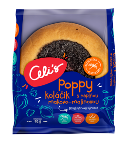 Poppy koláčik s náplňou makovo - malinovou 90g