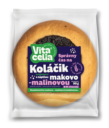 Koláčik bezgluténový s náplňou makovo-malinovou 90g 