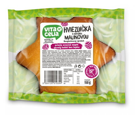 Hviezdička bezgluténová s náplňou malinovou 150g 