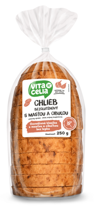 Chlieb bezgluténový s masťou a cibuľou 250 g 